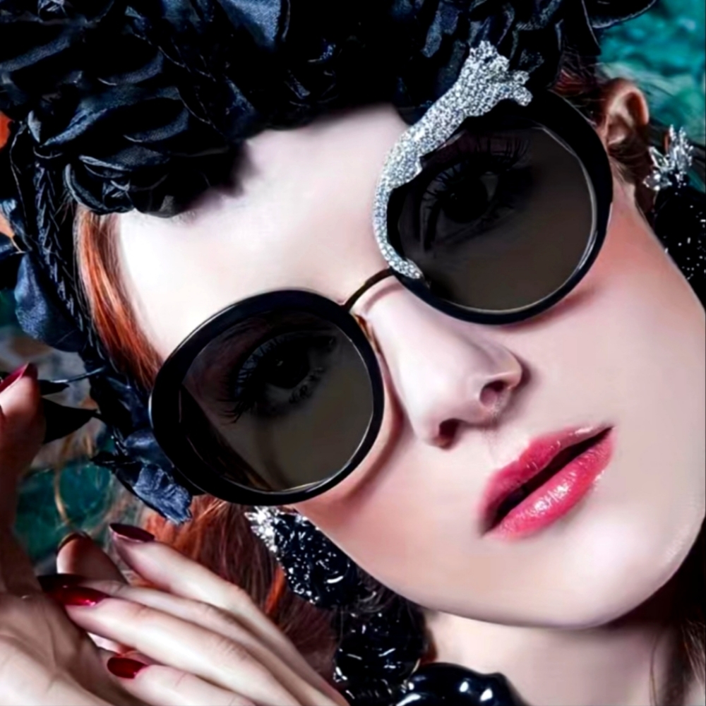LUXURY CHEETAH LEOPARD DETAIL ROUND SUNGLASSES NWOT